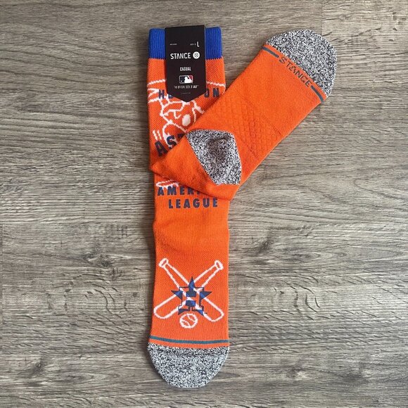 NWT Stance MLB Hey Batter Houston Astros Baseball Crew Socks Size Large (9 - 13) - Picture 4 of 5